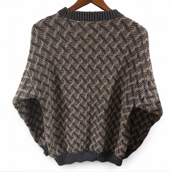 Vintage Weave Knit Patterned Crewneck Sweater Size Large - Picture 3 of 3